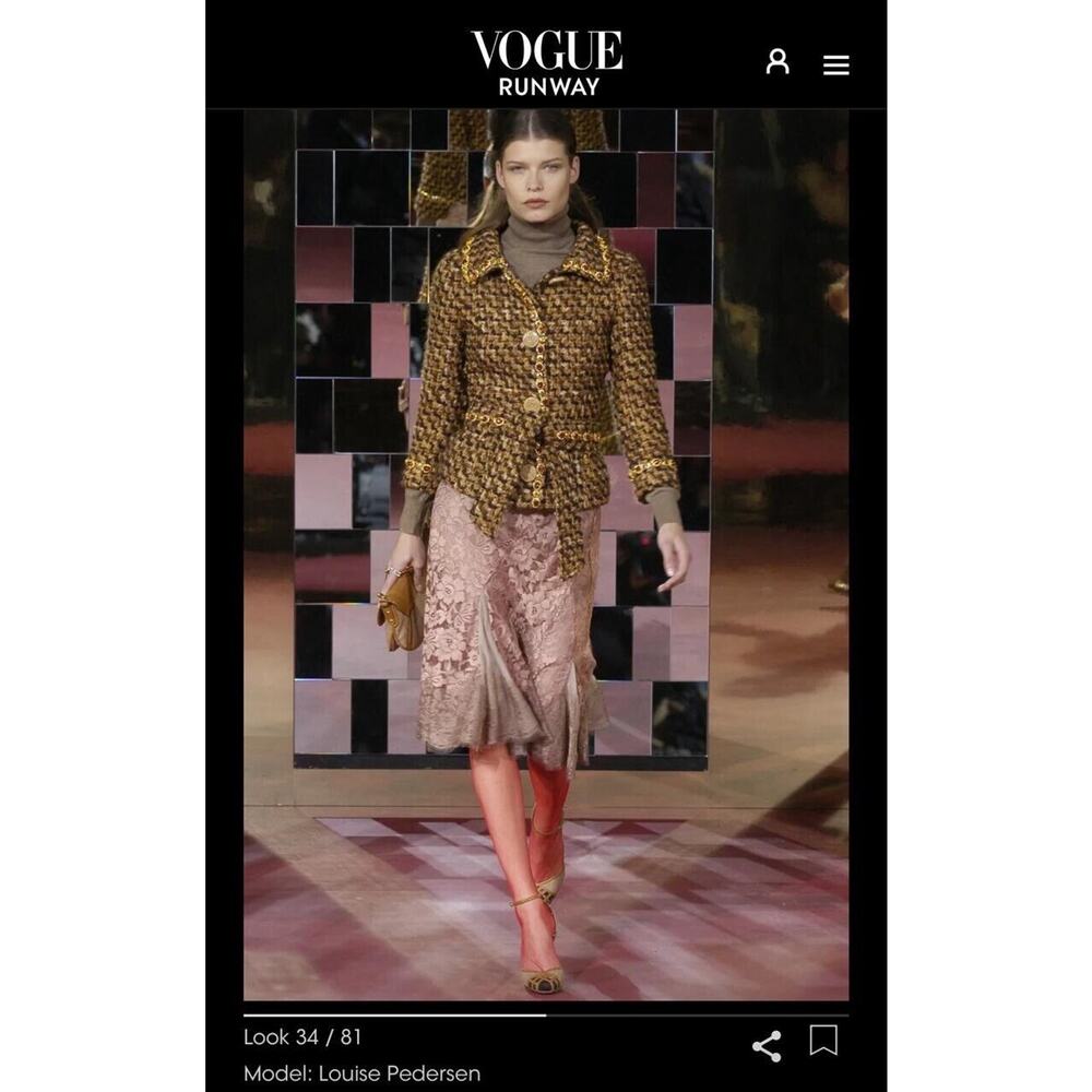 Dolce & Gabbana Vintage Pink Lace Detail Floral Pattern Skirt IT40